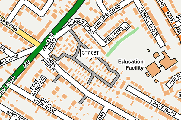CT7 0BT map - OS OpenMap – Local (Ordnance Survey)