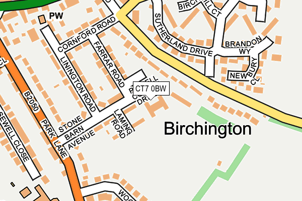 CT7 0BW map - OS OpenMap – Local (Ordnance Survey)