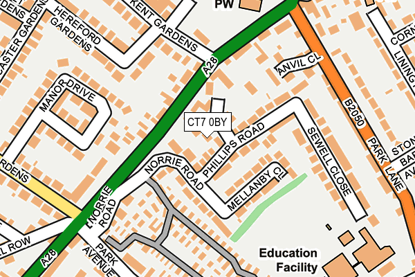 CT7 0BY map - OS OpenMap – Local (Ordnance Survey)