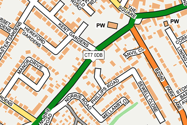 CT7 0DB map - OS OpenMap – Local (Ordnance Survey)