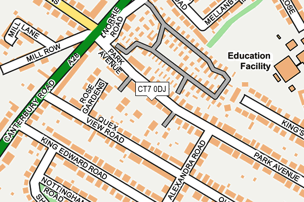 CT7 0DJ map - OS OpenMap – Local (Ordnance Survey)