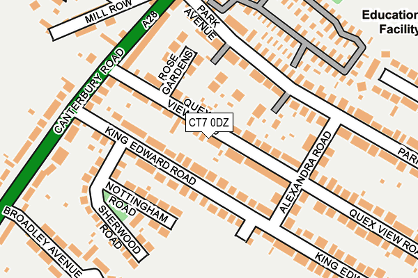 CT7 0DZ map - OS OpenMap – Local (Ordnance Survey)