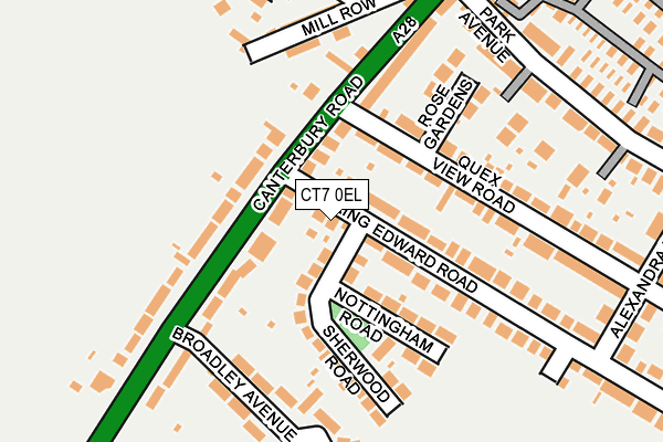 CT7 0EL map - OS OpenMap – Local (Ordnance Survey)