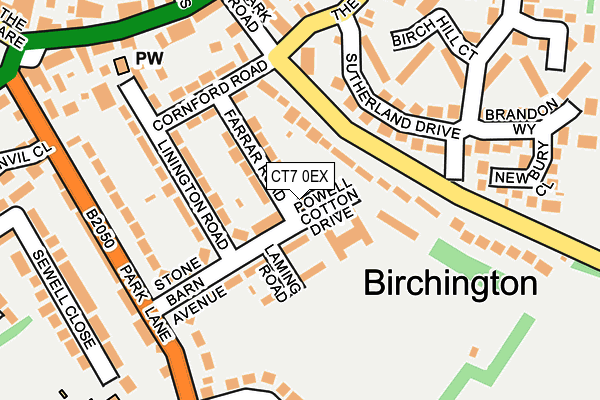 CT7 0EX map - OS OpenMap – Local (Ordnance Survey)