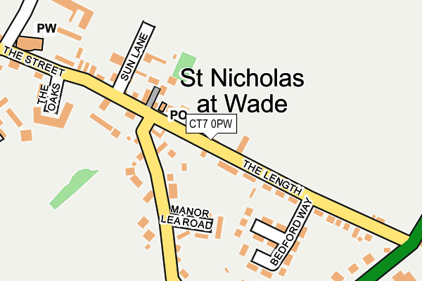 CT7 0PW map - OS OpenMap – Local (Ordnance Survey)