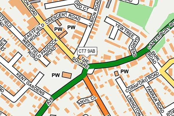 CT7 9AB map - OS OpenMap – Local (Ordnance Survey)