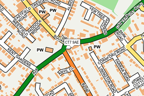 CT7 9AE map - OS OpenMap – Local (Ordnance Survey)
