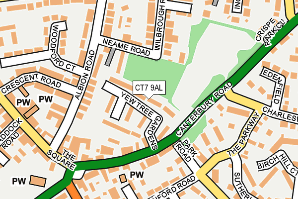 CT7 9AL map - OS OpenMap – Local (Ordnance Survey)