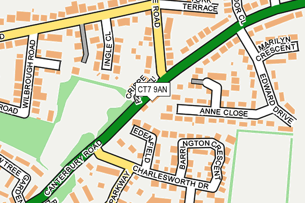 CT7 9AN map - OS OpenMap – Local (Ordnance Survey)
