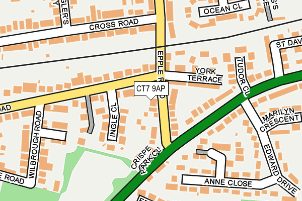 CT7 9AP map - OS OpenMap – Local (Ordnance Survey)