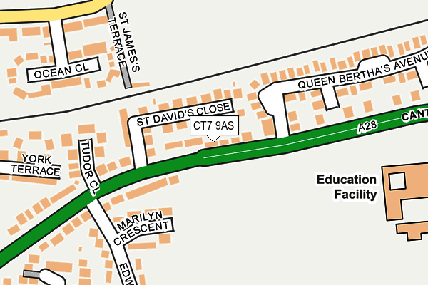 CT7 9AS map - OS OpenMap – Local (Ordnance Survey)