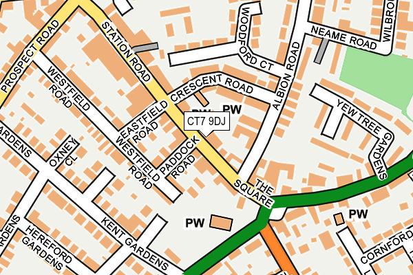 CT7 9DJ map - OS OpenMap – Local (Ordnance Survey)
