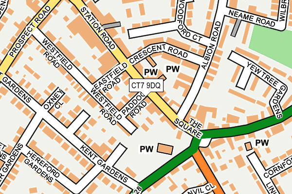 CT7 9DQ map - OS OpenMap – Local (Ordnance Survey)