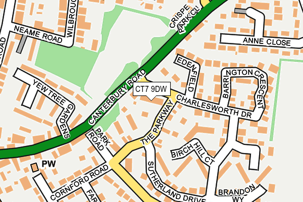 CT7 9DW map - OS OpenMap – Local (Ordnance Survey)