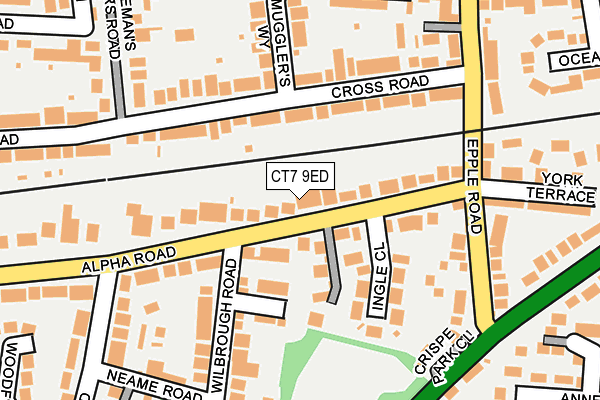 CT7 9ED map - OS OpenMap – Local (Ordnance Survey)