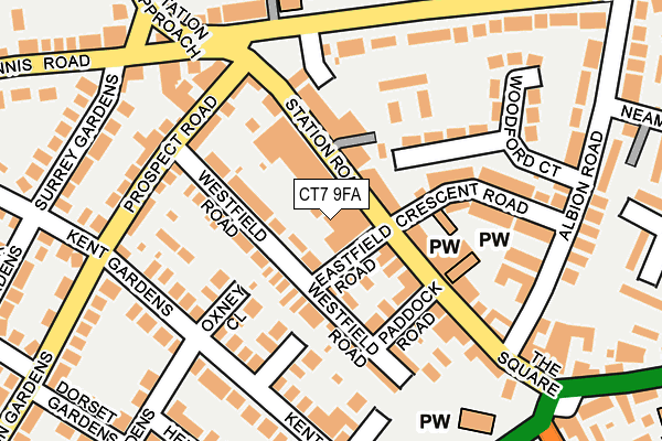 CT7 9FA map - OS OpenMap – Local (Ordnance Survey)