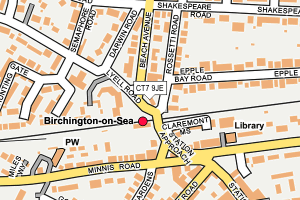 CT7 9JE map - OS OpenMap – Local (Ordnance Survey)