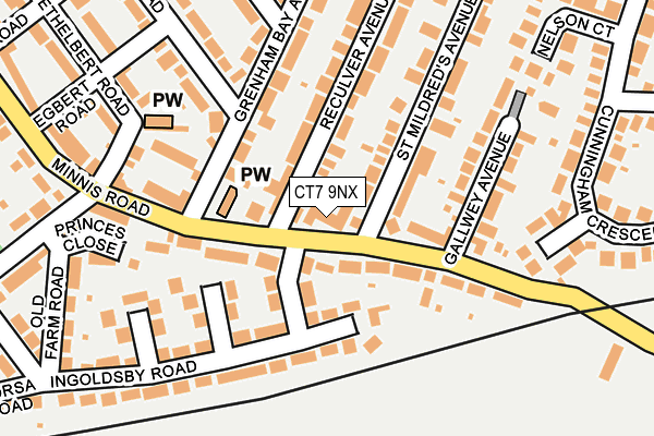CT7 9NX map - OS OpenMap – Local (Ordnance Survey)