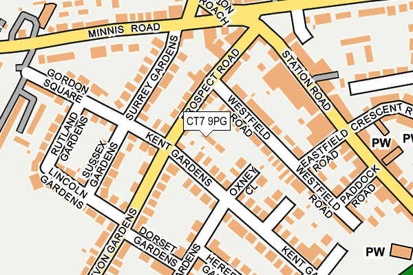 CT7 9PG map - OS OpenMap – Local (Ordnance Survey)