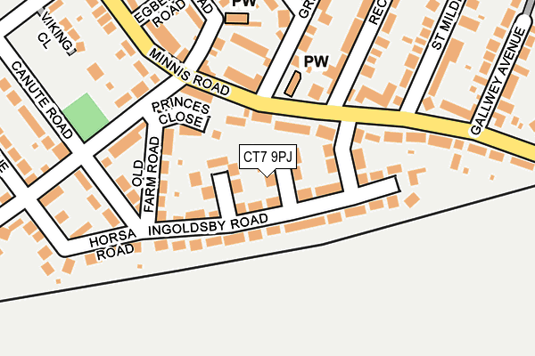 CT7 9PJ map - OS OpenMap – Local (Ordnance Survey)