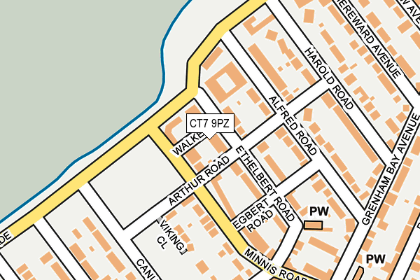 CT7 9PZ map - OS OpenMap – Local (Ordnance Survey)