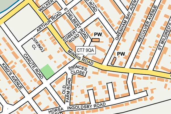 CT7 9QA map - OS OpenMap – Local (Ordnance Survey)