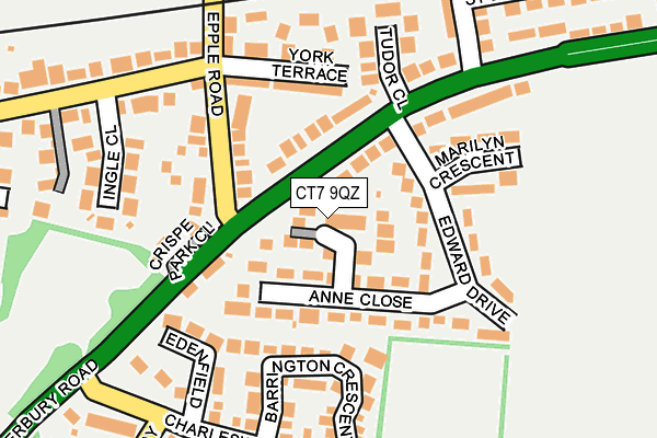 CT7 9QZ map - OS OpenMap – Local (Ordnance Survey)