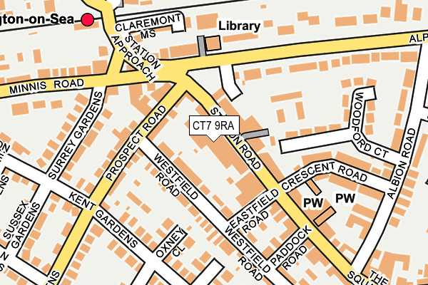 CT7 9RA map - OS OpenMap – Local (Ordnance Survey)