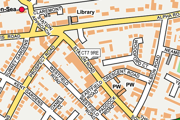 CT7 9RE map - OS OpenMap – Local (Ordnance Survey)