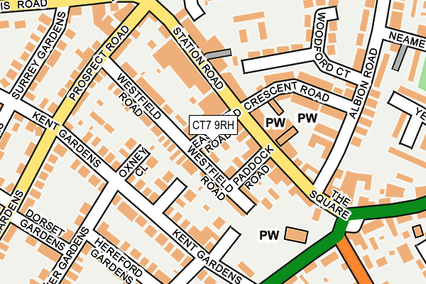CT7 9RH map - OS OpenMap – Local (Ordnance Survey)