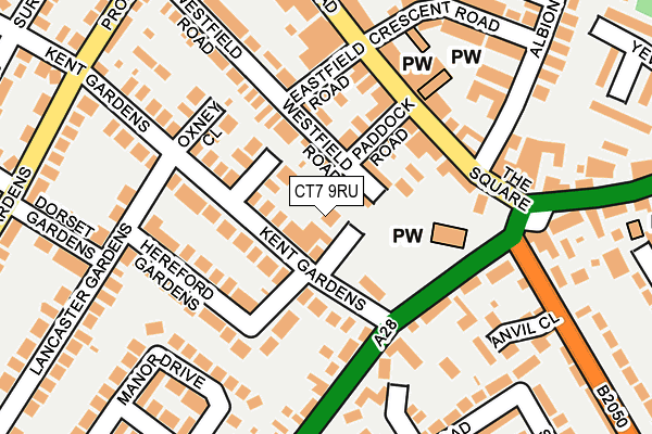 CT7 9RU map - OS OpenMap – Local (Ordnance Survey)