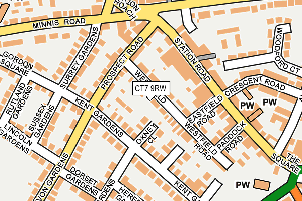 CT7 9RW map - OS OpenMap – Local (Ordnance Survey)
