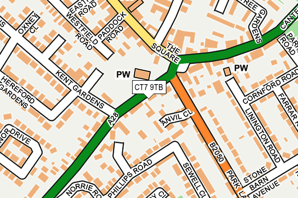 CT7 9TB map - OS OpenMap – Local (Ordnance Survey)