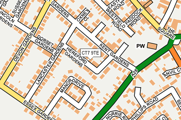 CT7 9TE map - OS OpenMap – Local (Ordnance Survey)