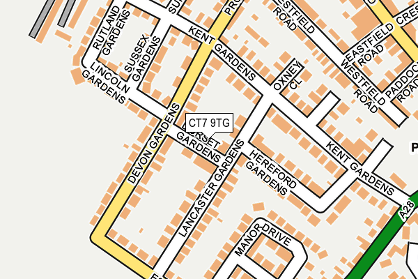 CT7 9TG map - OS OpenMap – Local (Ordnance Survey)