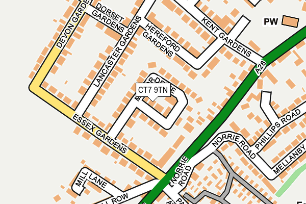 CT7 9TN map - OS OpenMap – Local (Ordnance Survey)
