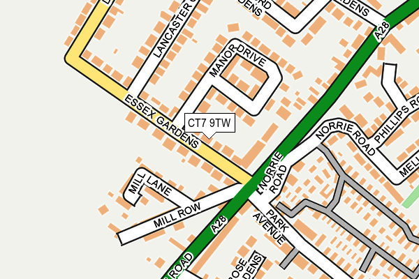 CT7 9TW map - OS OpenMap – Local (Ordnance Survey)