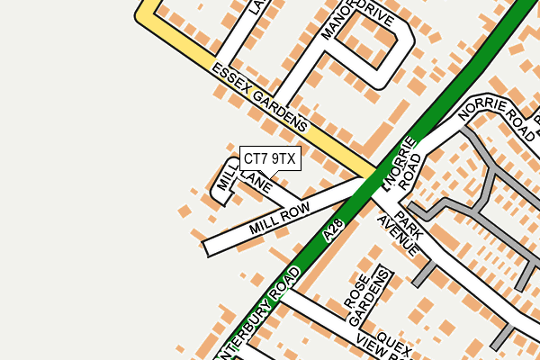 CT7 9TX map - OS OpenMap – Local (Ordnance Survey)