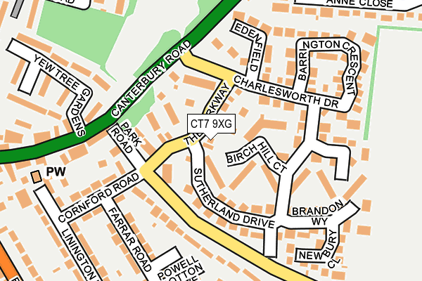 CT7 9XG map - OS OpenMap – Local (Ordnance Survey)