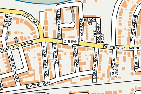 CT8 8AH map - OS OpenMap – Local (Ordnance Survey)