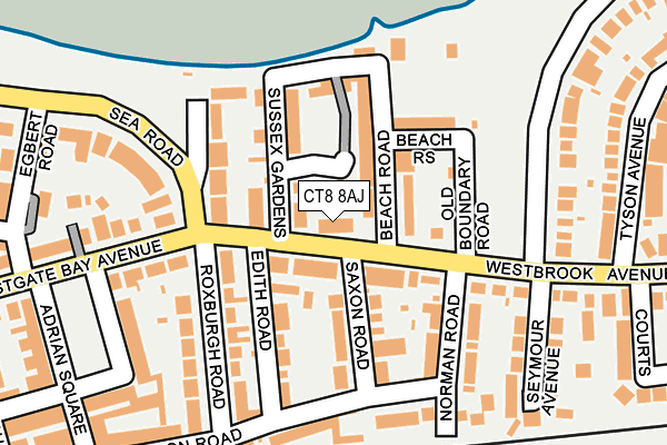 CT8 8AJ map - OS OpenMap – Local (Ordnance Survey)