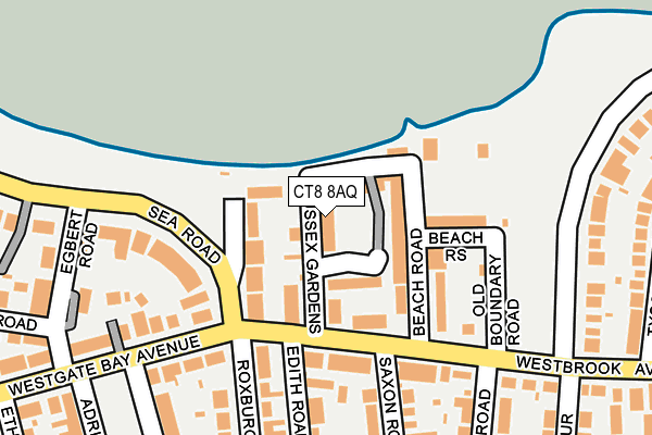 CT8 8AQ map - OS OpenMap – Local (Ordnance Survey)