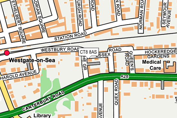 CT8 8AS map - OS OpenMap – Local (Ordnance Survey)