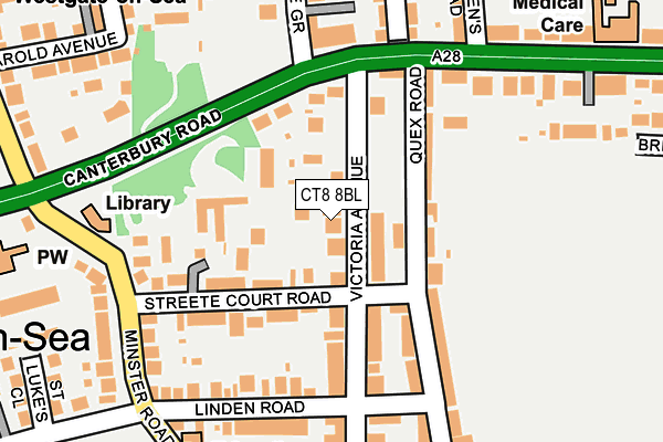 CT8 8BL map - OS OpenMap – Local (Ordnance Survey)