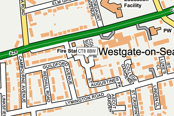 CT8 8BW map - OS OpenMap – Local (Ordnance Survey)