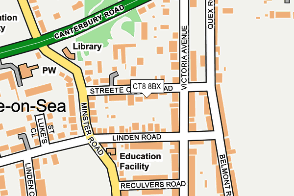 CT8 8BX map - OS OpenMap – Local (Ordnance Survey)