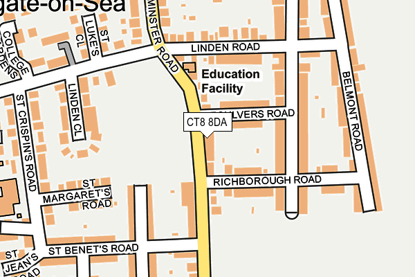CT8 8DA map - OS OpenMap – Local (Ordnance Survey)