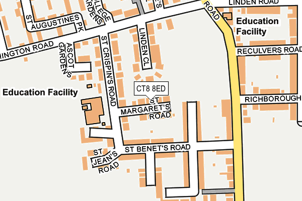 CT8 8ED map - OS OpenMap – Local (Ordnance Survey)