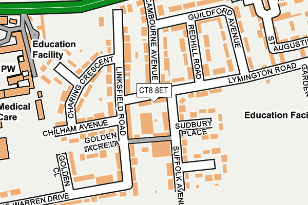 CT8 8ET map - OS OpenMap – Local (Ordnance Survey)