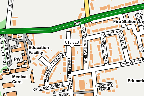 CT8 8EU map - OS OpenMap – Local (Ordnance Survey)